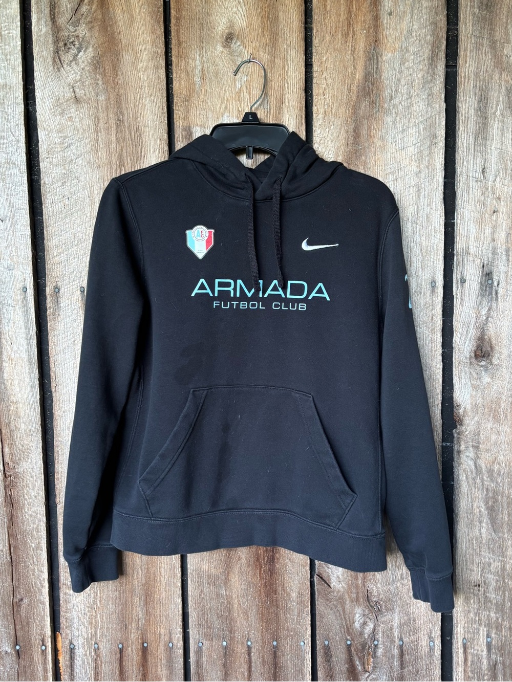 Nike Armada Futbol Club Hoodie Black Pullover Soccer Sweatshirt Men’s M